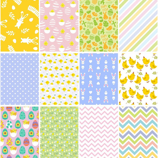 240 Sheets Easter Pattern Paper A4 Easter Bunny Rabbit Egg Craft Paper 12 Patterns Decorative Origami Double Sided Wrapping Easter Paper for Birthday Party Craft DIY