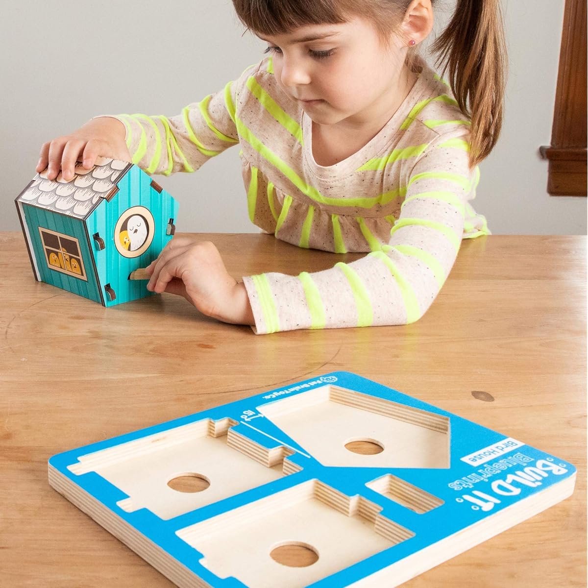 Fat Brain Toys Build It Blueprint Puzzle - Build a Bird House Ages 4 to 5
