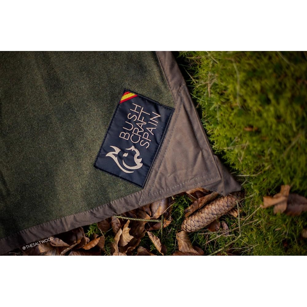 [Bushcraft Spain] Oilskin & Wool Ground Sheet 2x1.5m Brown/Green/Black Bushcraft Spain Military Curtain Tarp Leisure Sheet… (Brown (Canvas Side)/Brown (Wool Side))