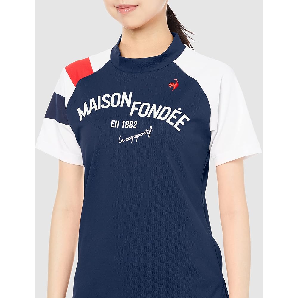 [Le Coq Sportif] 2023 Spring/Summer Model Short Sleeve Shirt Mock Neck Sweat Absorbent Quick Drying Stretch UPF15 Limited Distribution Special Order Toriko Golf Standard QGWVJA41NT Women's