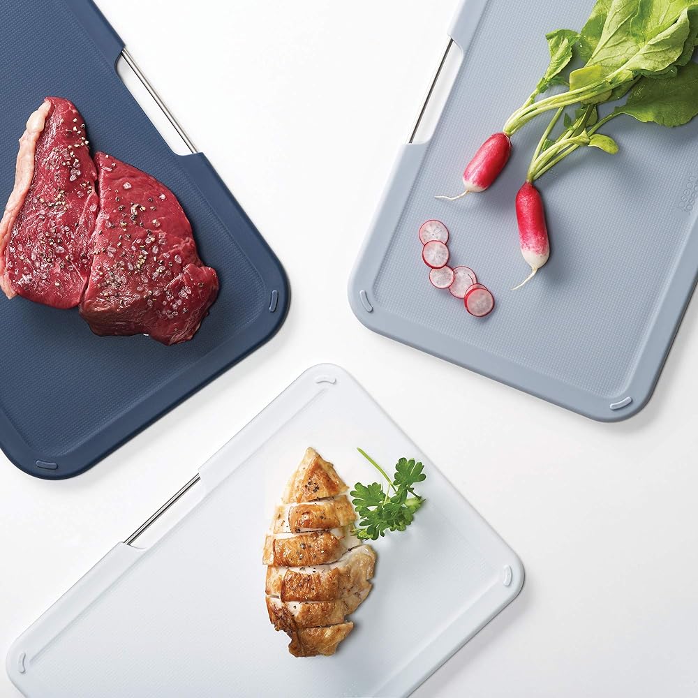 Joseph Joseph Cutting Board Nesting Board Set Dishwasher Safe Color Coded for Easy Use Regular (32 x 6.5 x 22 cm) Gray [Genuine Product] 60146