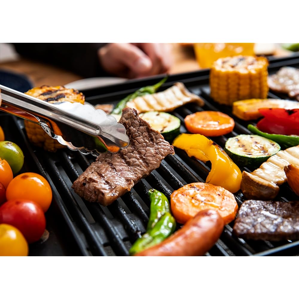 Peacock Thermos Industry Co., Ltd. Yakiniku Plate [WEB Limited Tong Set] Meat Grill Yakiniku Seafood Skewers Tabletop Electric Yakiniku Hot Plate Black WY-D120T B