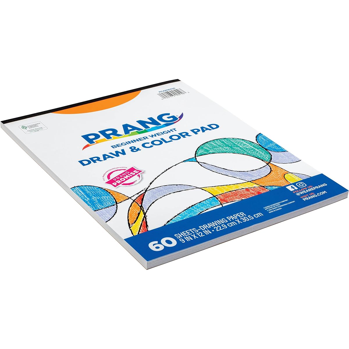 Art Street Draw & Color Pads, White, 9" x 12", 60 Sheets