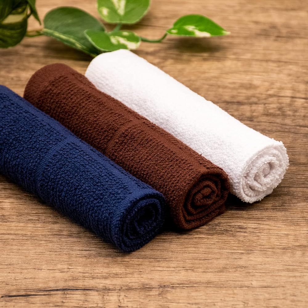 19inch Wet towel Thin and easy to wring and dry Kitchen towel Dish cloth A standard size that can be used for various purposes Wet towel Cotton Table wipe Hand towel Difference cloth Kitchen Commercial use Navy color 100 pieces