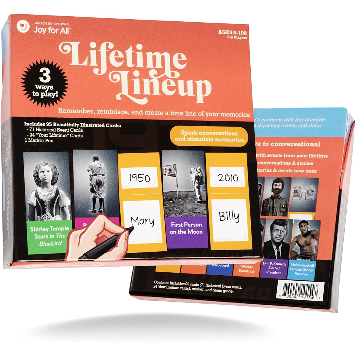 Lifetime Lineup - Fun Family Card Game for Seniors/Families/Care Partners – Tabletop "Make Your Own" Trivia and Group Story Game