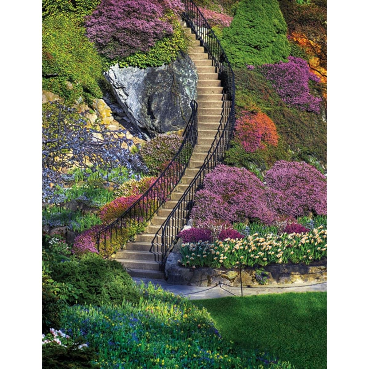 Springbok 350 Piece Jigsaw Puzzle Garden Stairs - Made in USA 500 Multi
