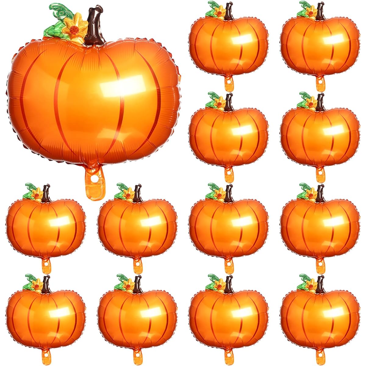 12pcs Pumpkin Balloons Thanksgiving Foil Pumpkin Balloons Mylar Fall Balloons Large Thanksgiving Balloon Decorations Baby Shower Birthday Fall Harvest Thanksgiving Party Supplies