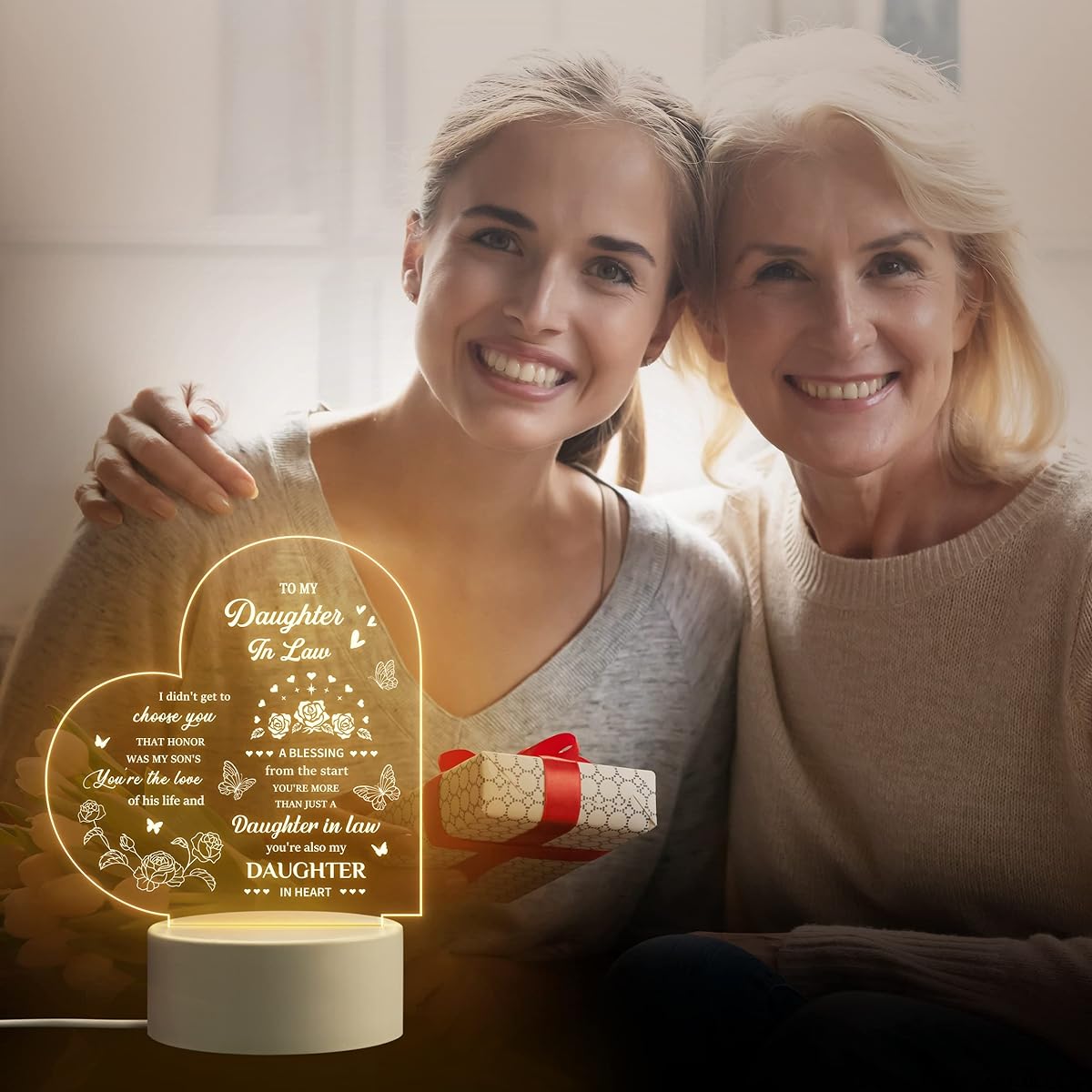 Quaintir Daughter in Law Gifts, Daughter in Law Night Light, Daughter in Law Gift Ideas, Gifts for Daughter in Law Christmas, Wedding, Birthday, Anniversary