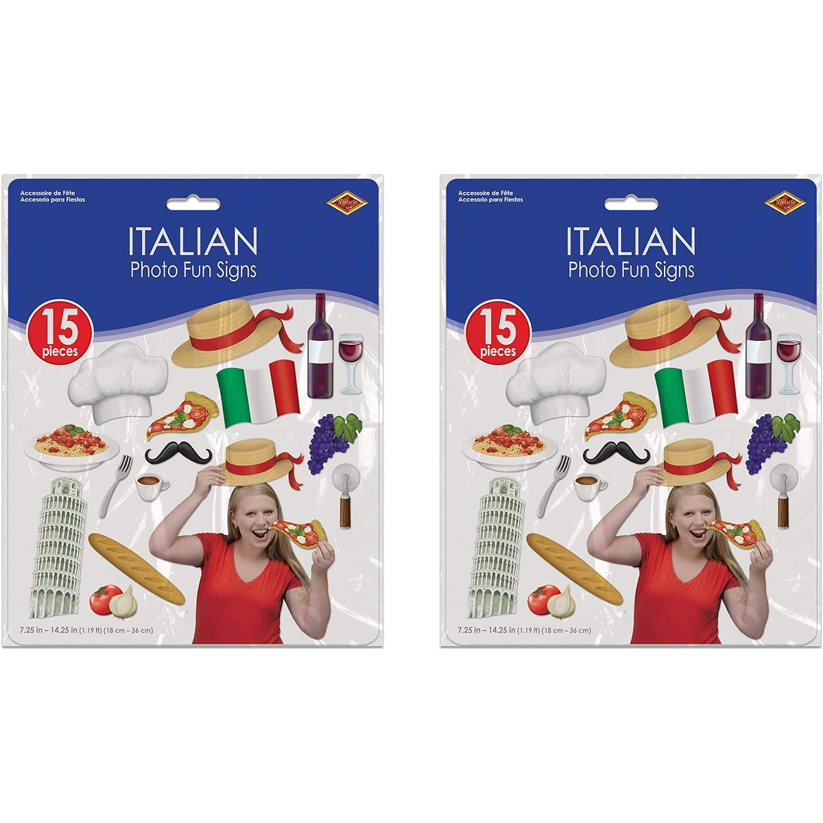 Beistle Italian Photo Fan Signs 30 Pieces 7.25"-14.25" Multicolor
