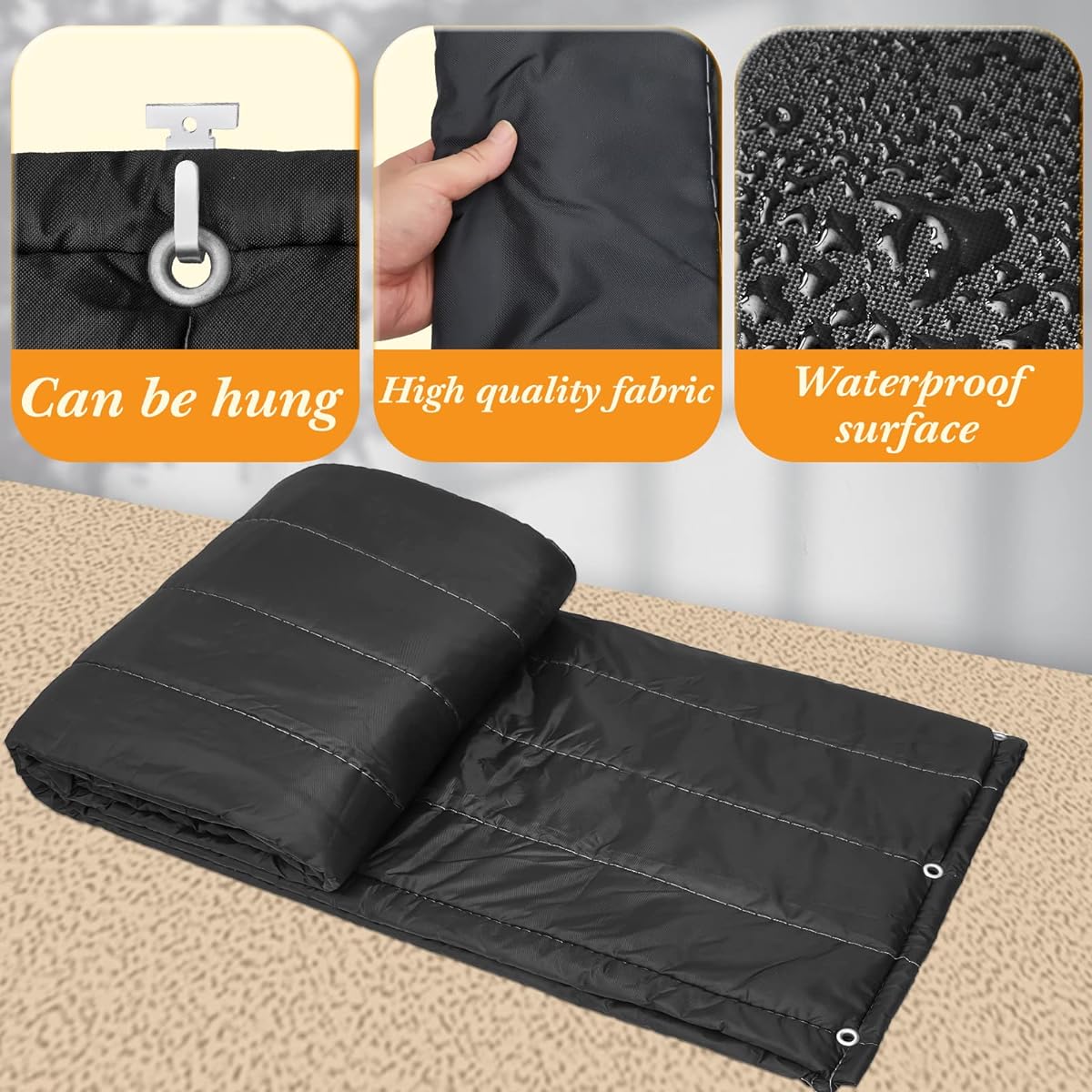 2 Pieces Large Soundproof Blanket Soundproof Blanket Cotton Felt Oxford Cloth Sound Absorption Sheet for Door Acoustic Noise Block Blanket Studio Sound Absorption, Black (48 x 48 inches)