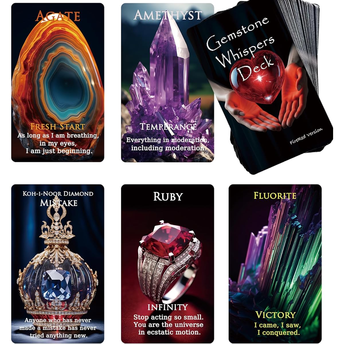 Gemstone Whisper Deck Oracle Cards 54 Oracle Card Deck for Tarot Readings Beginner Oracle Deck Foil Oracle Cards Oracle Cards with Meaning