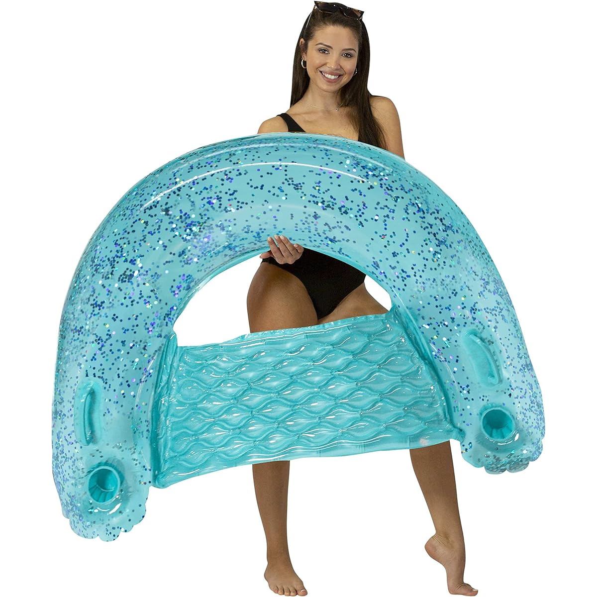 PoolCandy Glitter Sun Chair with Aqua Glitter