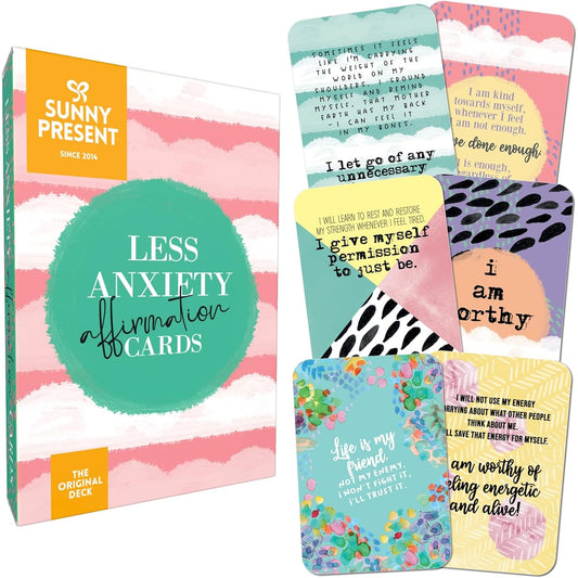 Anxiety Relief Cards - 45 beautifully illustrated self-care cards to help with stress, anxiety and relaxation.