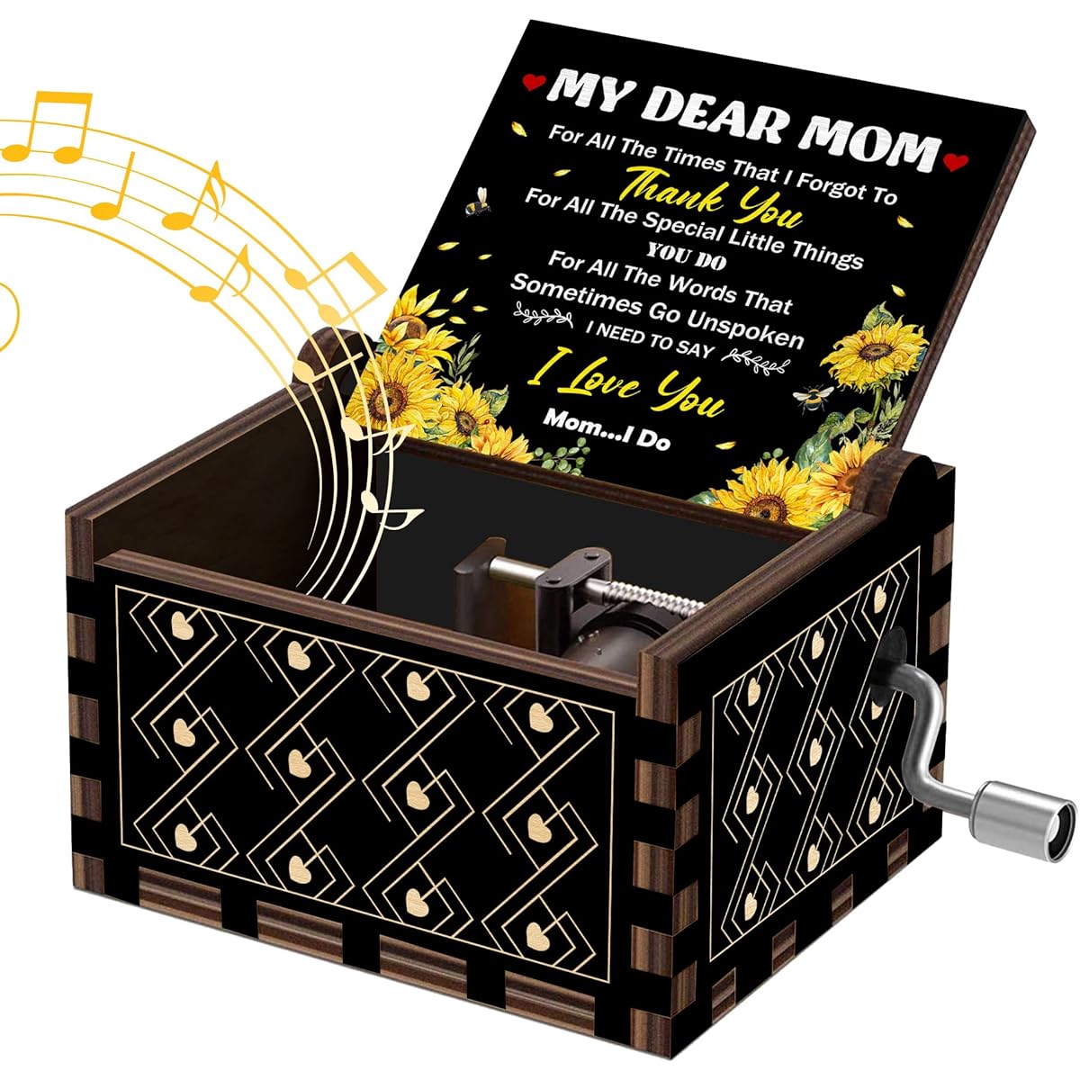 Hexagonal Gifts, Gifts for Mom, Mother's Day, Mom Gifts from Daughter Son, Wooden Music Box, Gifts from Daughter to Mom, Presents for Mom, Birthday Gifts for Mom, Great Gifts for Mom
