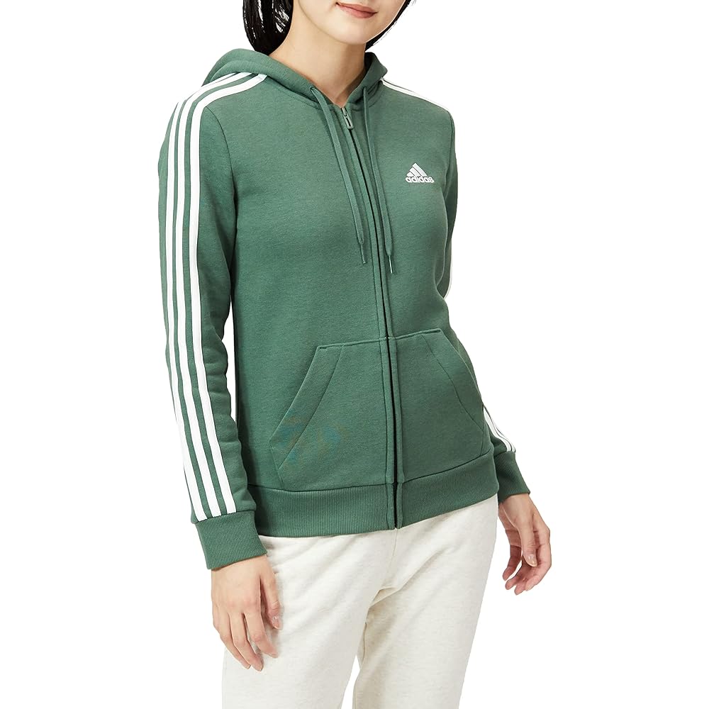 Adidas 28895 Women's Sweat Hoodie Essentials Fleece 3 Stripes Full Zip Hoodie