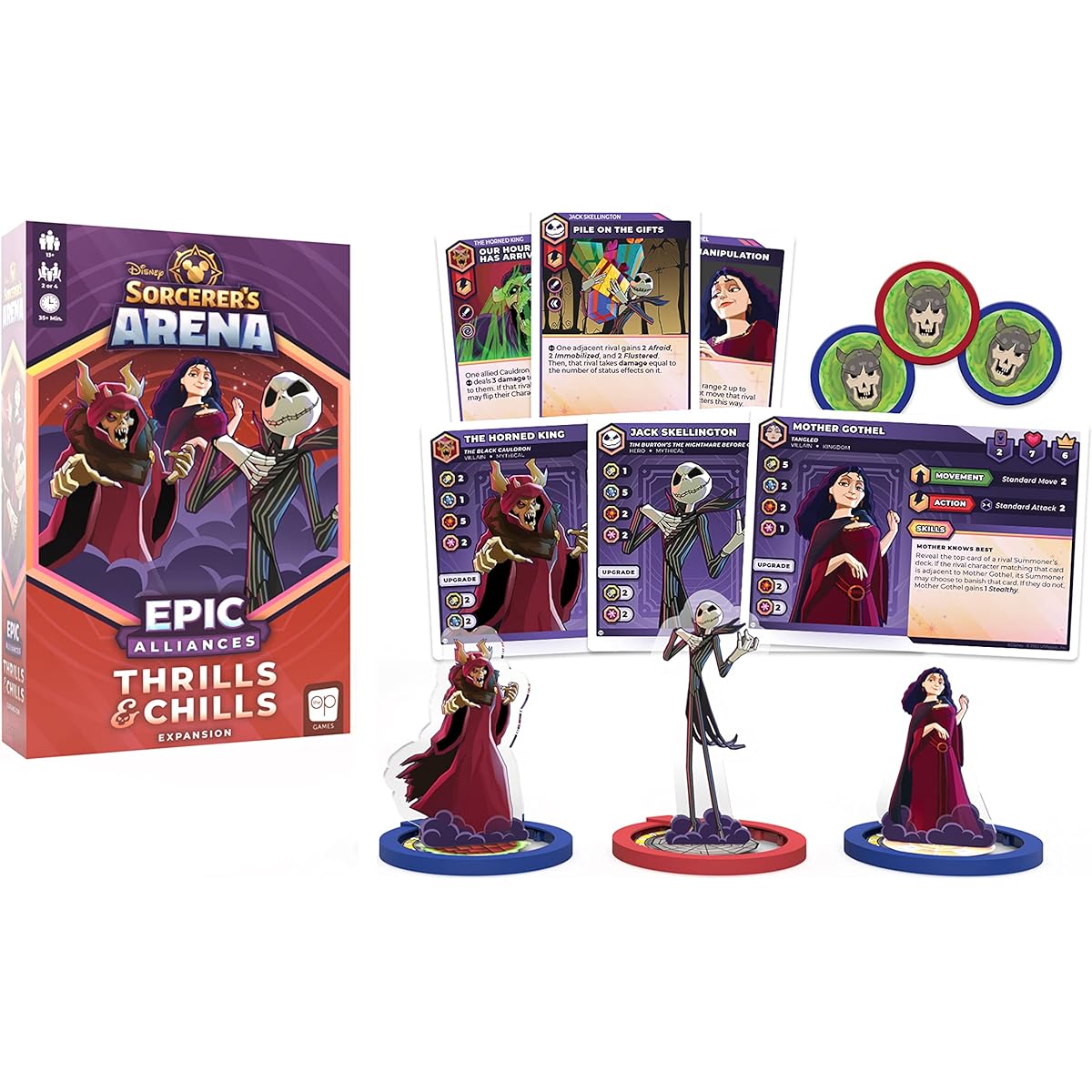 Disney Sorcerer's Arena Epic Alliances Thrills and Chills Expansion | Featuring Jack Skellington, The Horned King, and Mother Gothel | Official Disney Licensed Strategy & Family Board Game