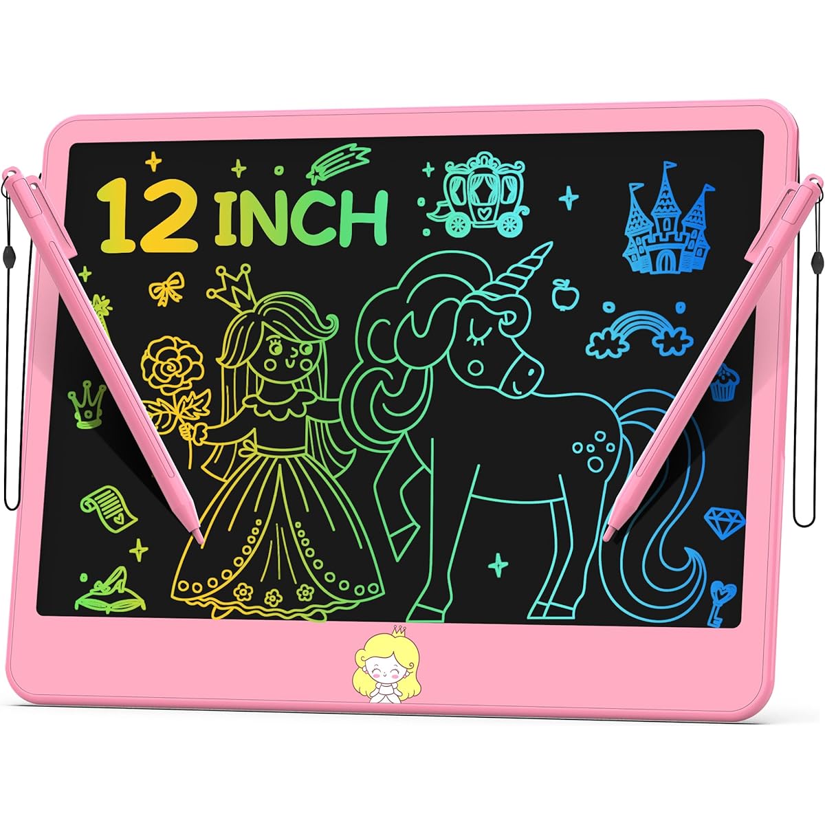 Hockvill LCD Writing Tablet for Kids 12 Inch Learning Toys for Children Drawing Pad for Girls Boys Erasable Doodle Board for 3 4 5 6 7 8 Year Old Toddlers Travel Essentials Christmas/Birthday Gift