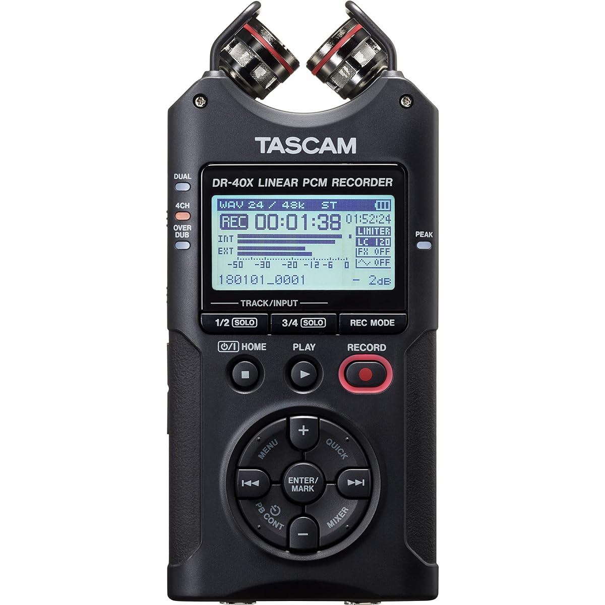 TASCAM DR-40X 4ch Linear PCM Recorder with USB Audio Interface Handy Recorder USB Microphone Youtube ASMR 24/96 High Resolution