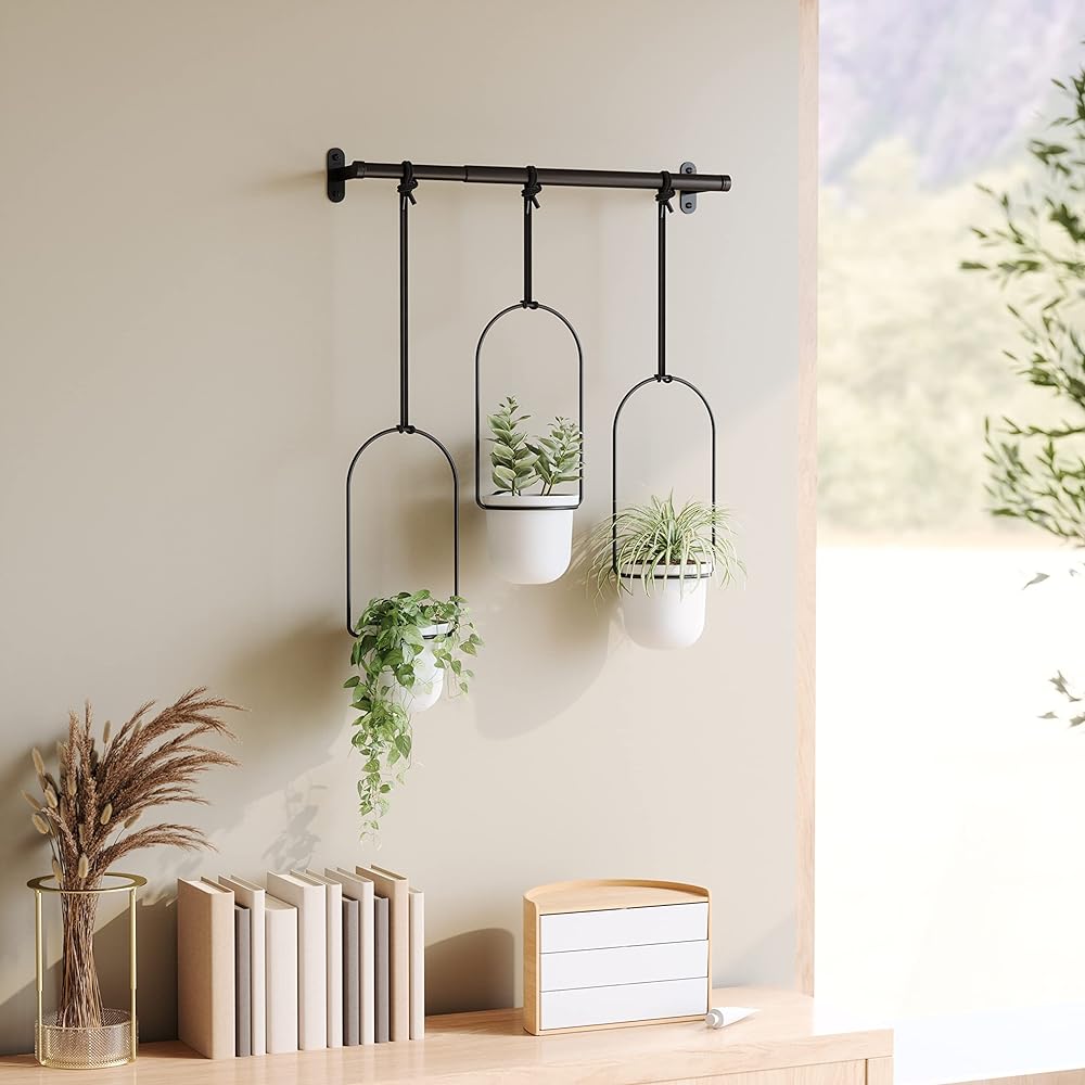 umbra Vase White W37.5~63.2 x D14.6 x H106.7cm TRIFLORA Hanging Planter 21011748660