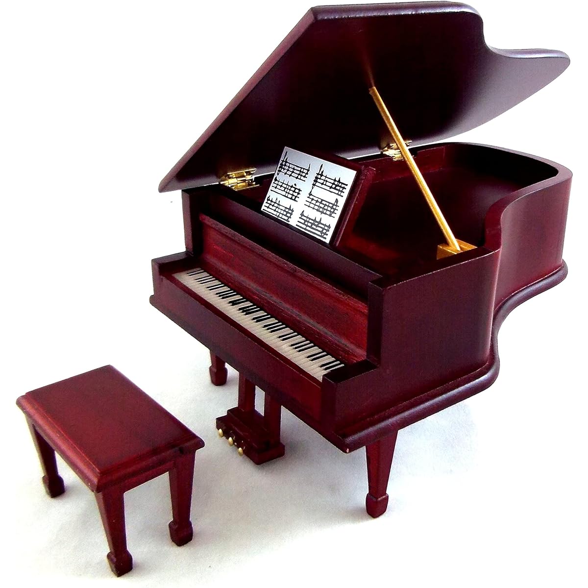 1:12 Scale Mahogany Piano with Bench #D4120