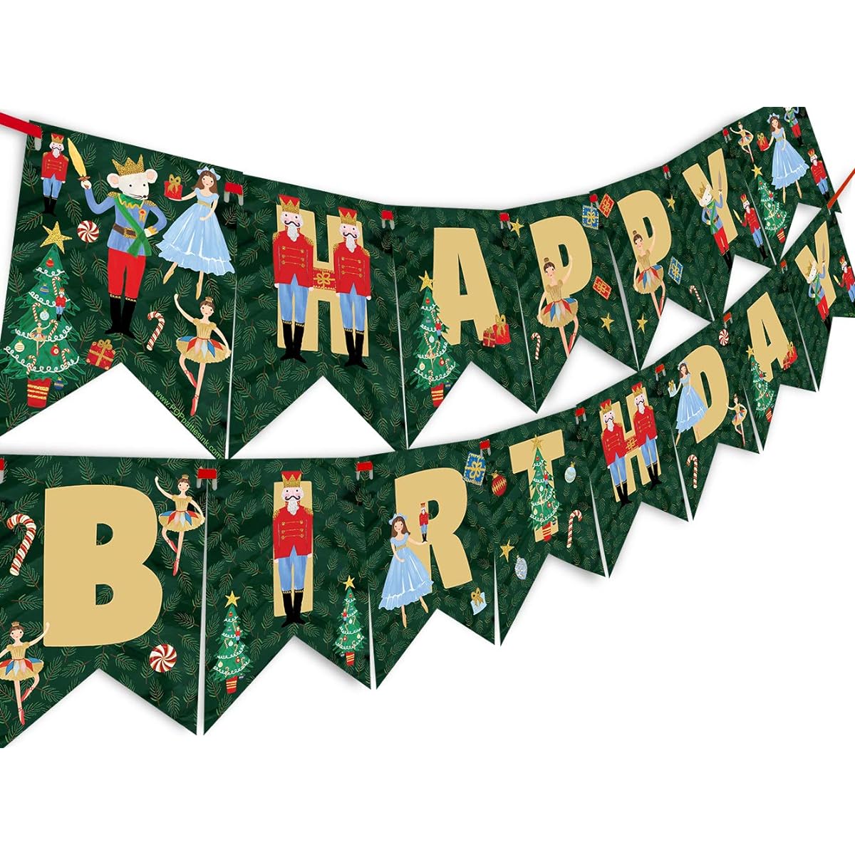 Nutcracker Happy Birthday Banner - Nutcracker Party Supplies - Nutcracker Party Decorations - Christmas Birthday Party - Ballet Party - HB Dark