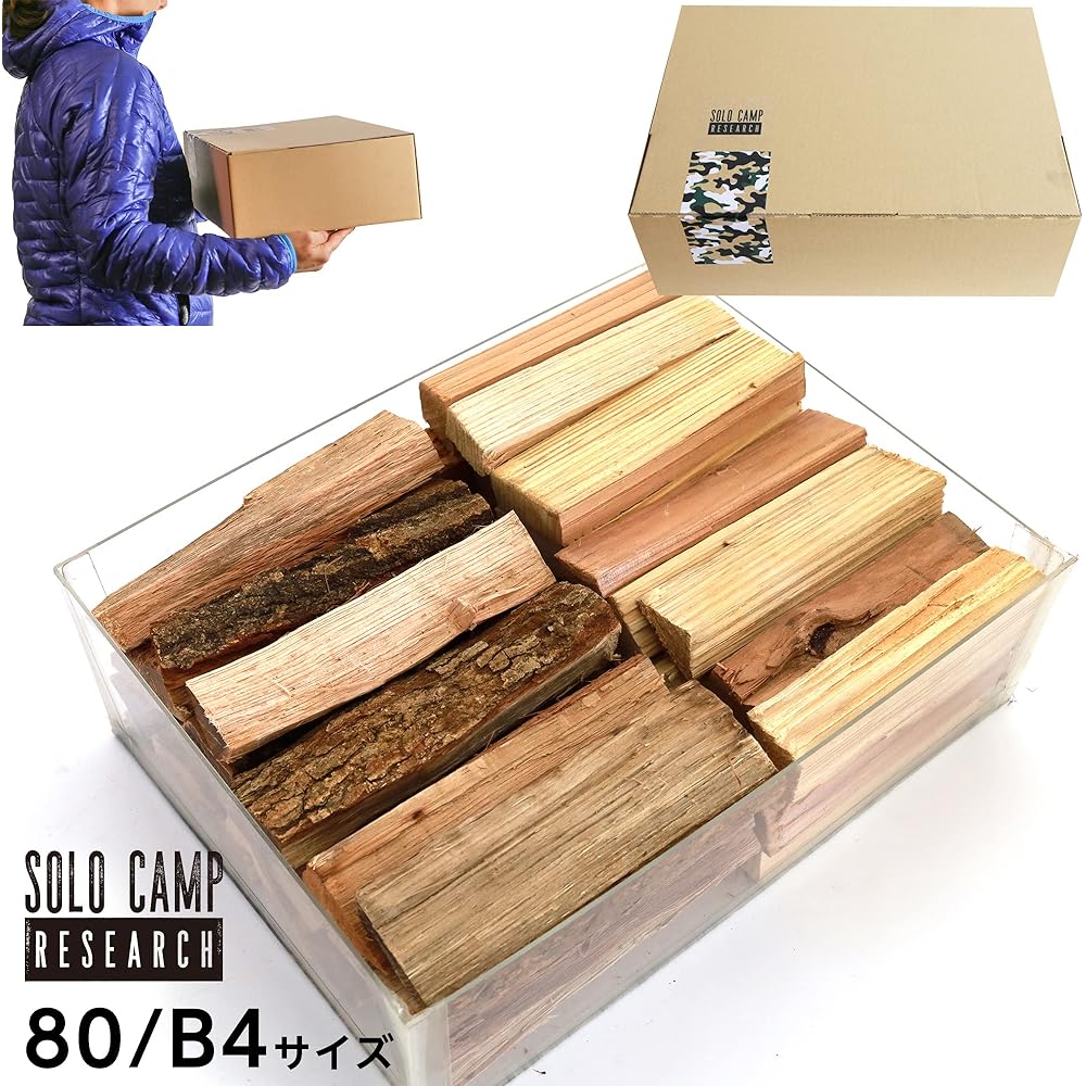 Firewood set (naturally dried softwood + artificially dried hardwood) Solocamp compact stove approx. 5kg Solocamp Research courier service 80 size