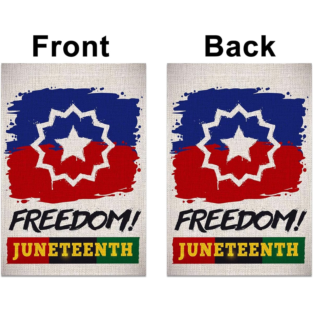 Linen Yunutiens Garden Flag Freedom African American Independence Day Vertical Double Size Yard Outdoor Decoration