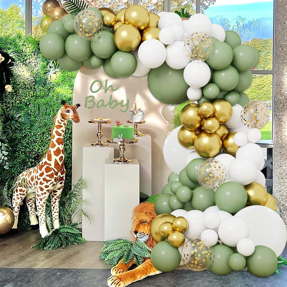 FCSONBTY Sage Green Balloon Garland Arch Kit (JW-SAGE-3)