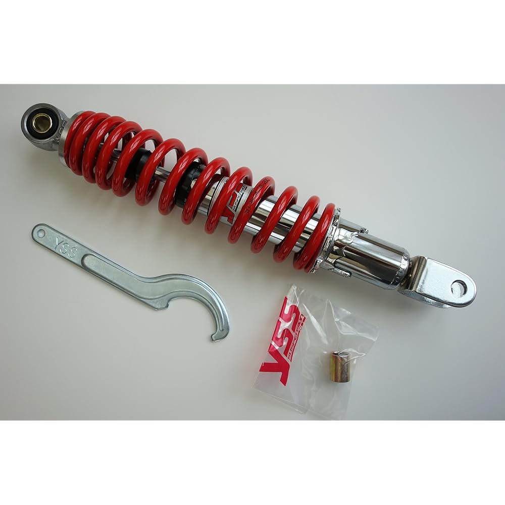 YSS Rear Suspension Address V125/G/S Chrome/Red 5 Stage Spring Preload V125-315-RED