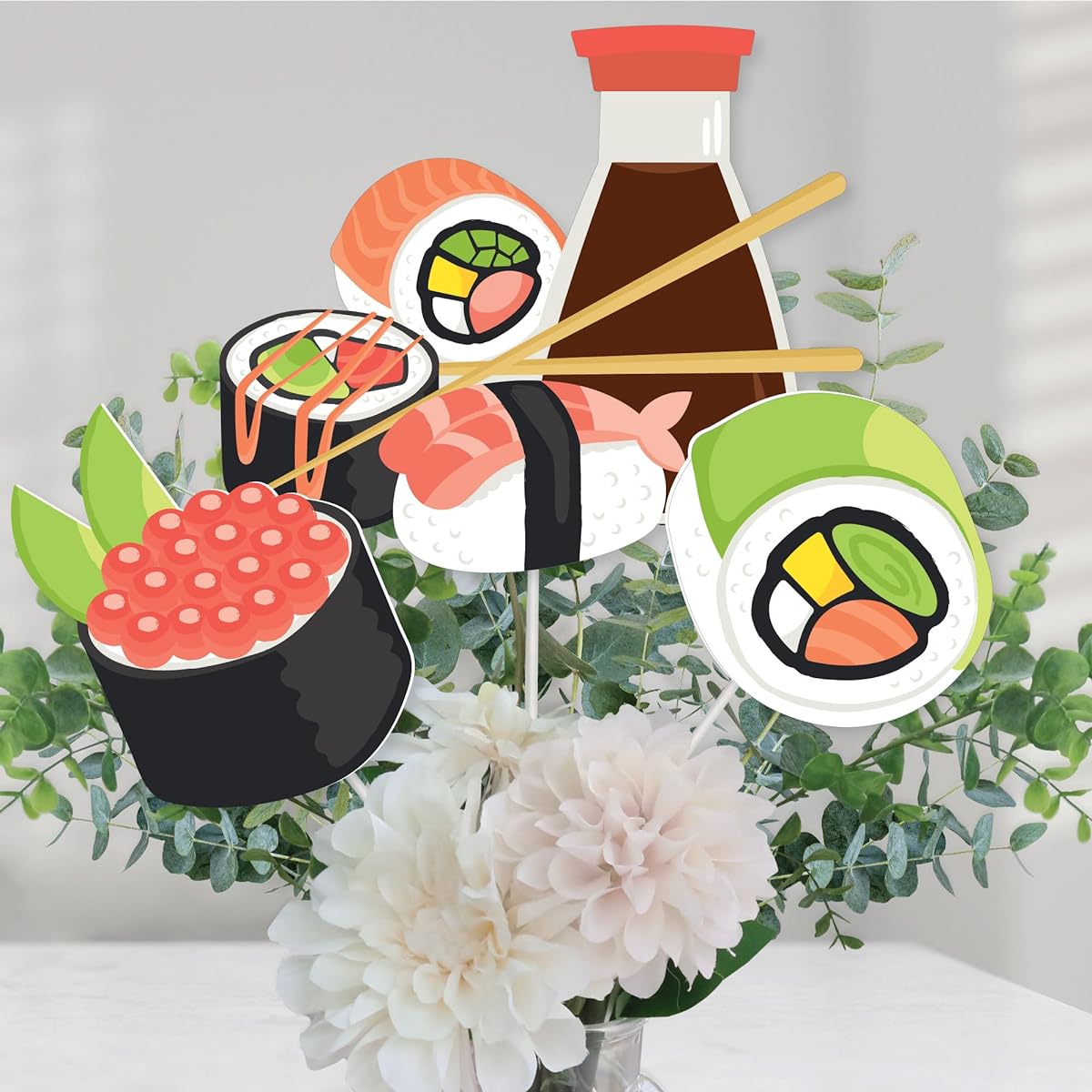Let's Roll - Sushi - Japanese Party Centerpiece Sticks - Table Toppers - Set of 15