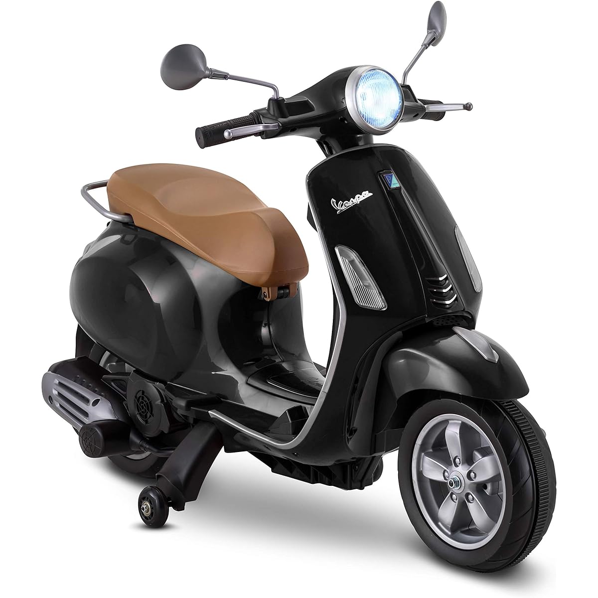 Kid Trax Vespa Scooter for Toddlers, Electric Ride-On Toy, Ages 3-5, 6 Volt, Max Weight 60 lbs, Black, 6V (KT1419AZA)