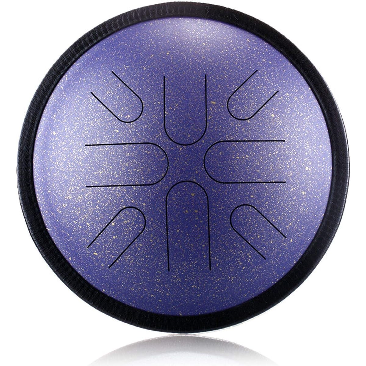 Tongue Drum 10 Inch 8 Tone Tune Travel Drum Ethereal Drum Steel Tongue Drum Leisure Percussion Instrument Yoga Meditation Handpan Suitable for Various Activities (Size:One Size; Color:Gloss Black)
