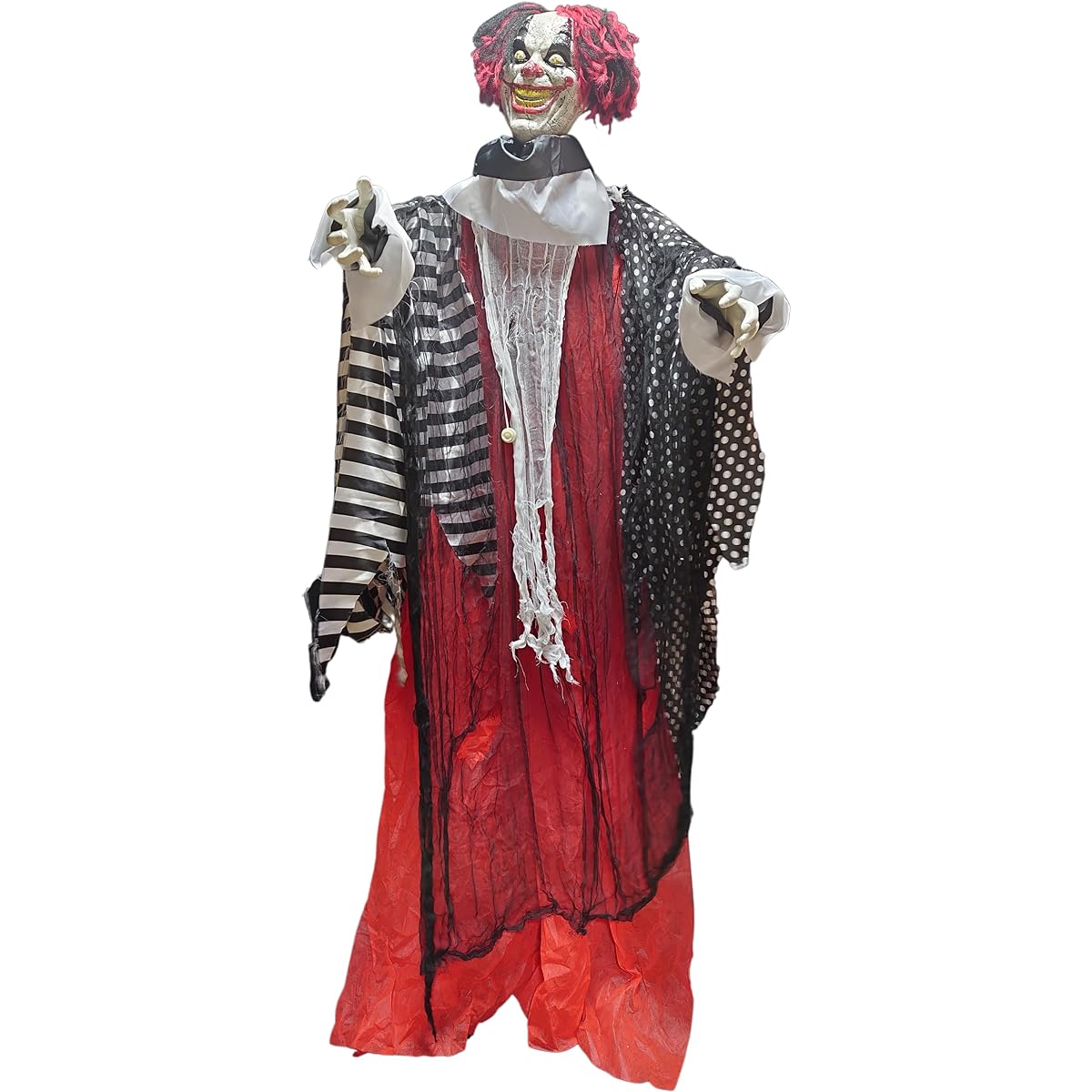 Clown in red clothes laughing creepily Halloween Haunted house Toy Surprise Prank Dream Channel Horror Series