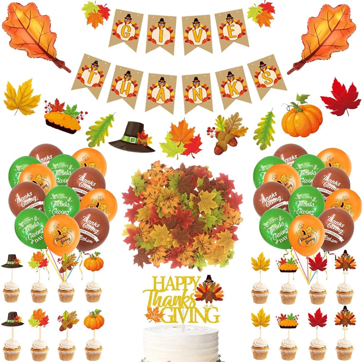 Thanksgiving letter banner set, Happy Fall Thank You Giving banner, Thanksgiving flags bunting flags garland for harvest home decoration party thanksgiving fireplace decoration
