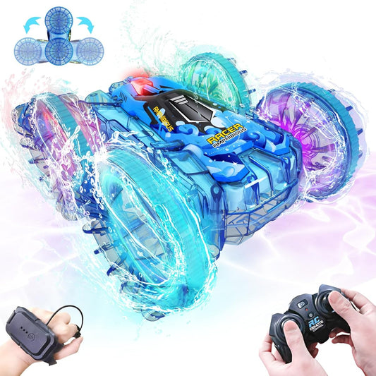LECPOP Amphibious Remote Control Car for Kids, Blue