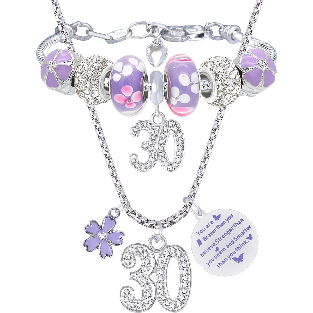 30th Birthday 30th Birthday Gifts 30th Birthday Women Gifts 30th Birthday Necklace Gifts for 30 Year Old Women 30th Birthday Charm Bracelet Gifts for 30 Year Old Girls 30 Years Old birthday gift