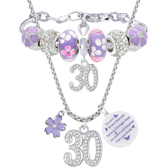 30th Birthday 30th Birthday Gifts 30th Birthday Women Gifts 30th Birthday Necklace Gifts for 30 Year Old Women 30th Birthday Charm Bracelet Gifts for 30 Year Old Girls 30 Years Old birthday gift