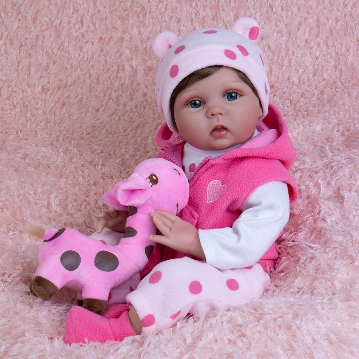 Milidool Reborn Baby Doll - 22" Realistic Newborn Soft Vinyl Baby Doll Toy for Ages 3+