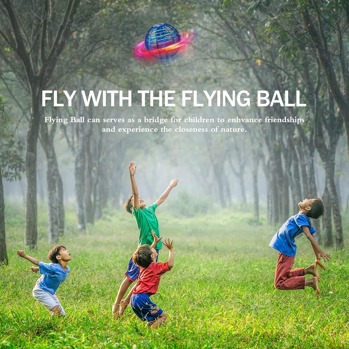 samfiwi Flying Ball (Red) Make Magic Real Hand Operated UFO Magic Flying Orb Ball with Lights and Endless Tricks for Kids and Adults