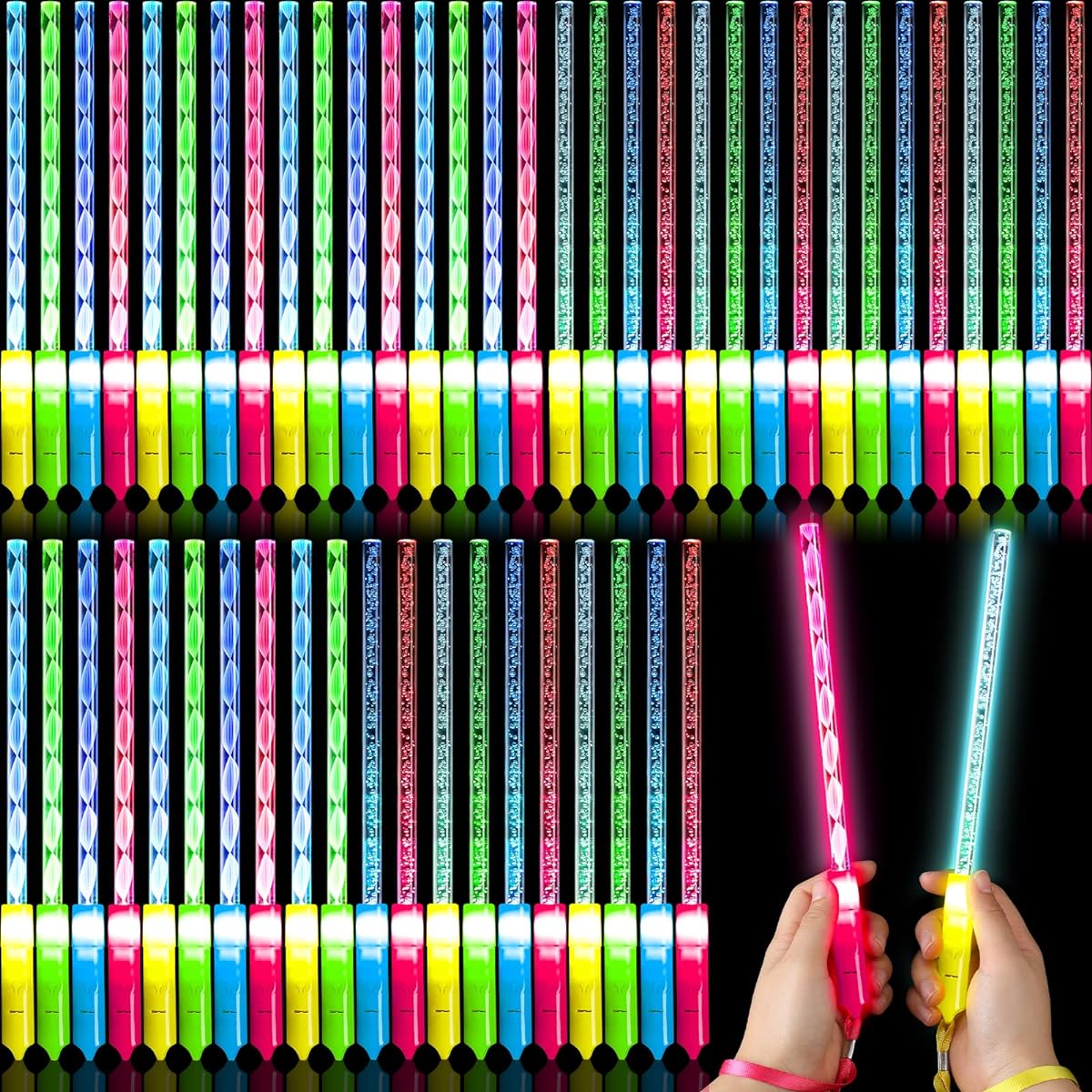 Light Up Sticks Light Up Wands 3 Modes Flashing Changing Glow Wand LED Light Sticks Glow in the Dark for Kids Adults Party Supplies Wedding Halloween Christmas (120 Pieces)