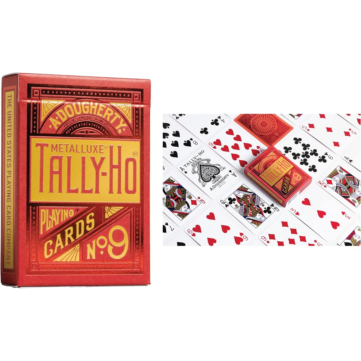 Bicycle Tally-Ho Playing Cards 6 Deck Collector's Bundle - Tally-Ho Metalluxe Blue | Tally-Ho Metalluxe Red | Bicycle Stargazer Sunspot | Bicycle Guardians | Bicycle Fire | Bicycle Amplified