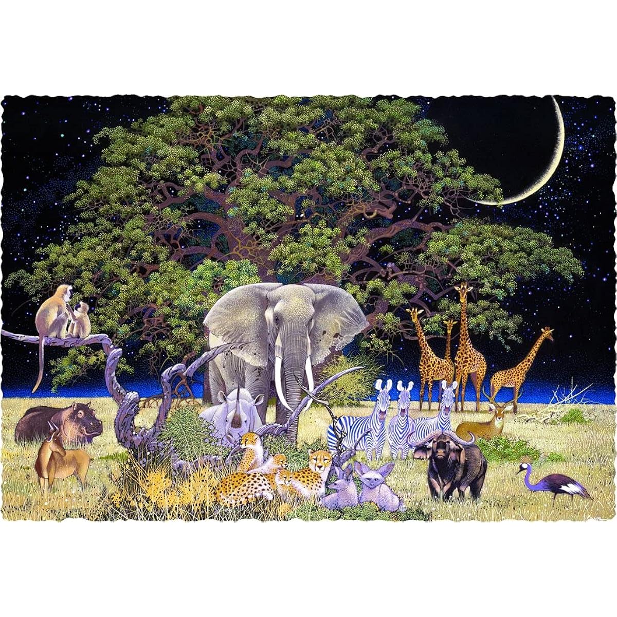 Nautilus Puzzles Adult Wooden Jigsaw Puzzle Savannah Moon 527 Unique Wooden Pieces