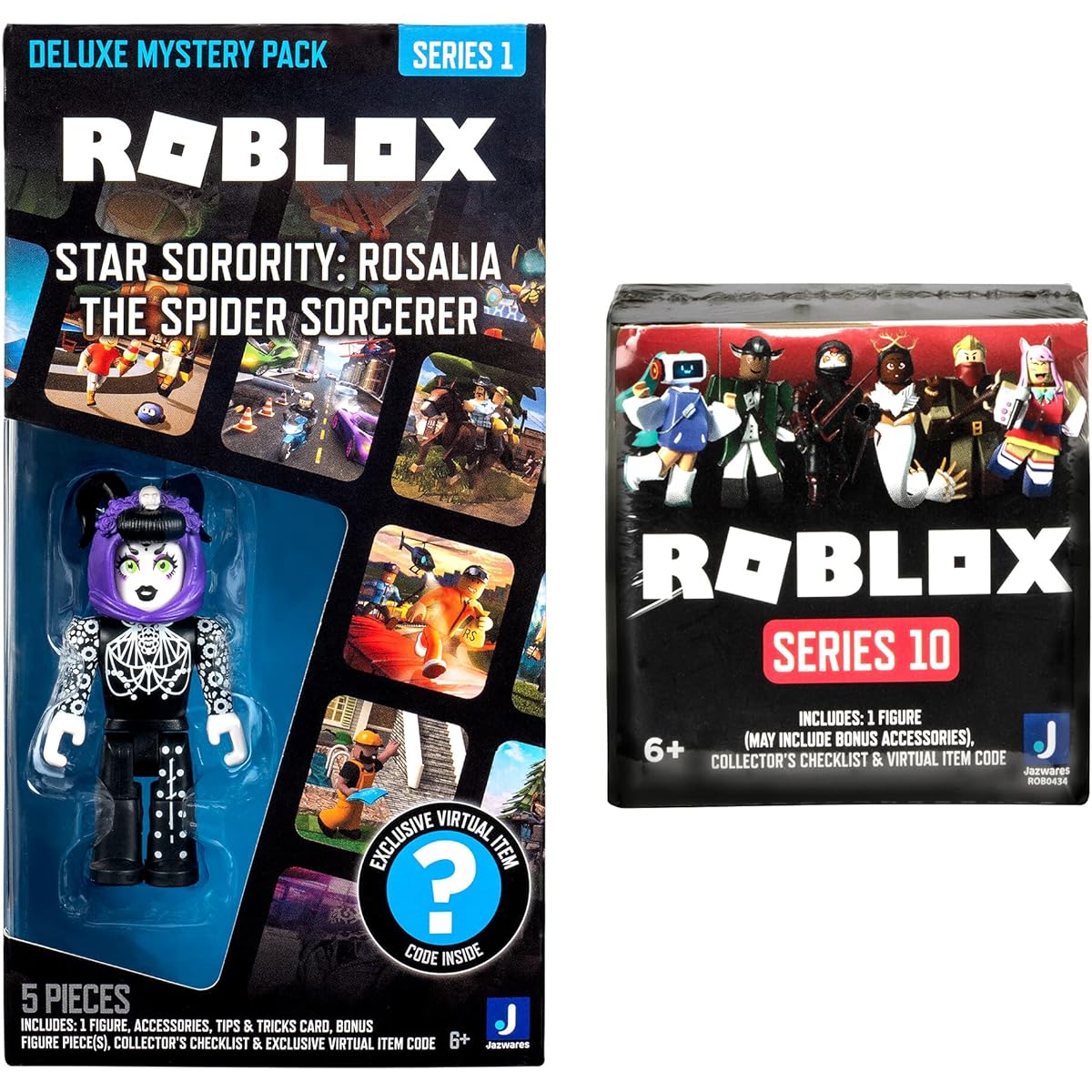 Roblox Action Collection - Star Sorority: Rosalia The Spider Sorcerer Deluxe Mystery Figure Pack + Mystery Figure Set [Includes 2 Exclusive Virtual Items]