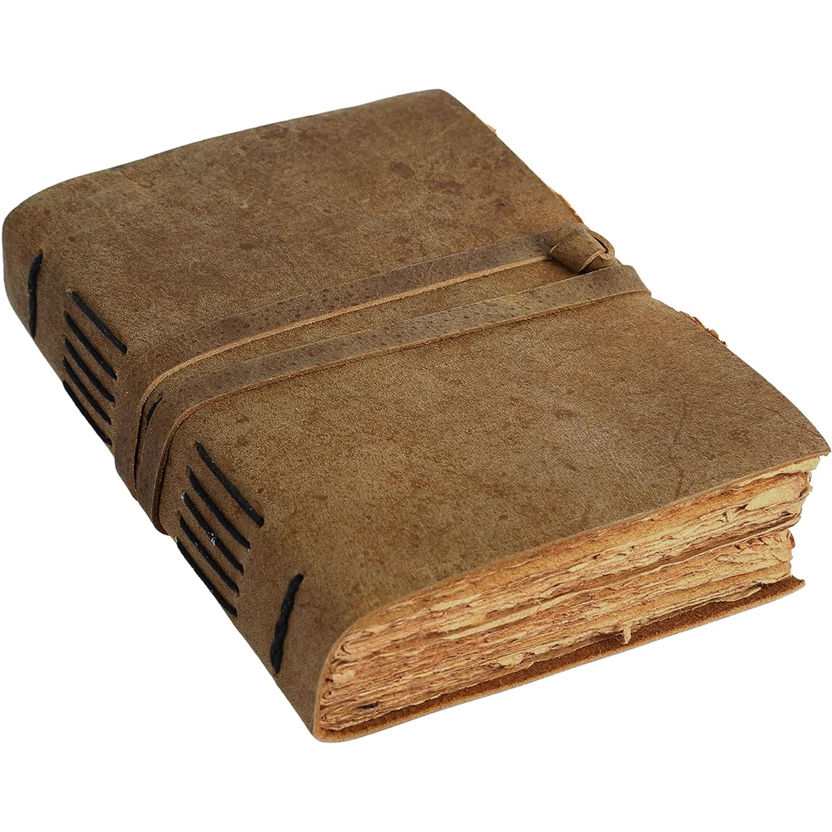 Vintage Leather Journal for Women/Men 8 x 6 Inch Antique Handmade Deckle Edge Vintage Paper Leather Sketchbook - Book of Shadows Journal