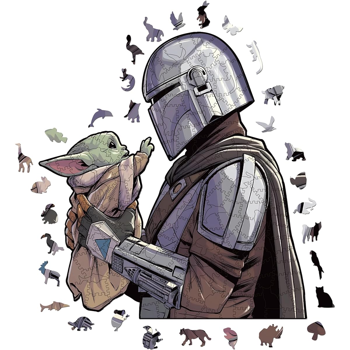 Wooden Puzzles for Adults 200 Pieces Alien Wooden Jigsaw Puzzle Unique Irregular Animal Shape Wooden Puzzle Creative Gifts for Teens and Adults