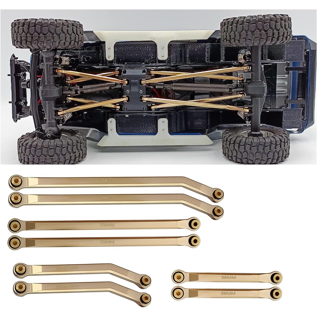SWX Aluminum Linkage Rod Arm Set High Clearance Suspension Link for 1/24 Axial Scx24 AXI00005 RC Crawler Upgrade (Bronze)