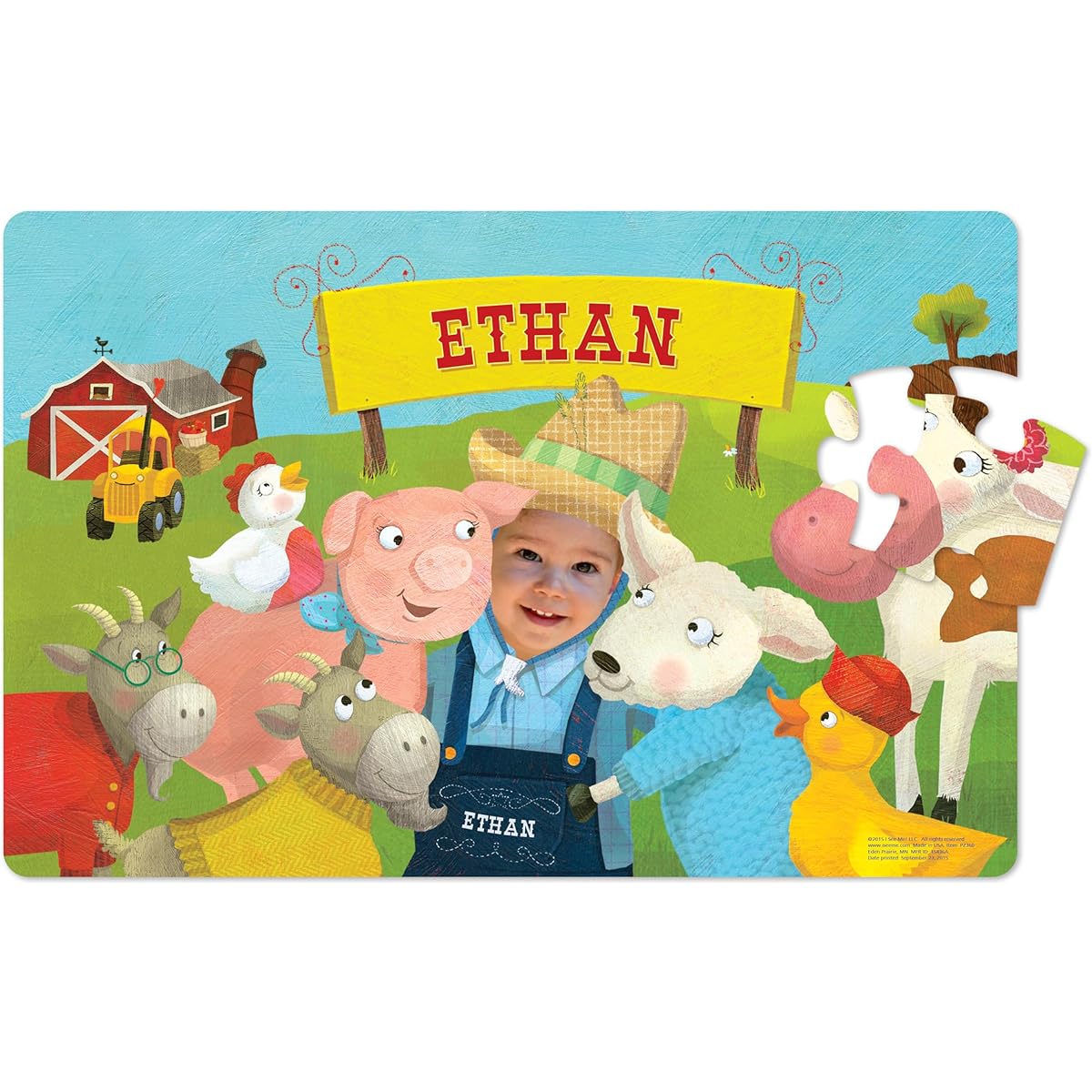 Personalized Name Puzzle for Toddlers 24 Piece Farm Animals