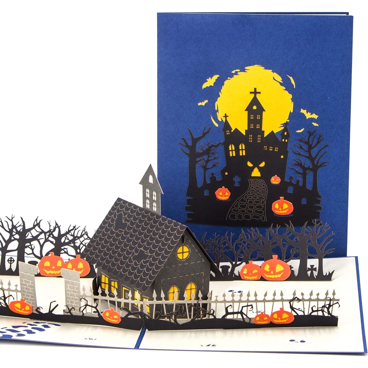 Ribbli Haunted House Handmade 3D Pop Up Cards Greeting Cards Thank You Cards Anniversary Cards Birthday Halloween Any Occasion
