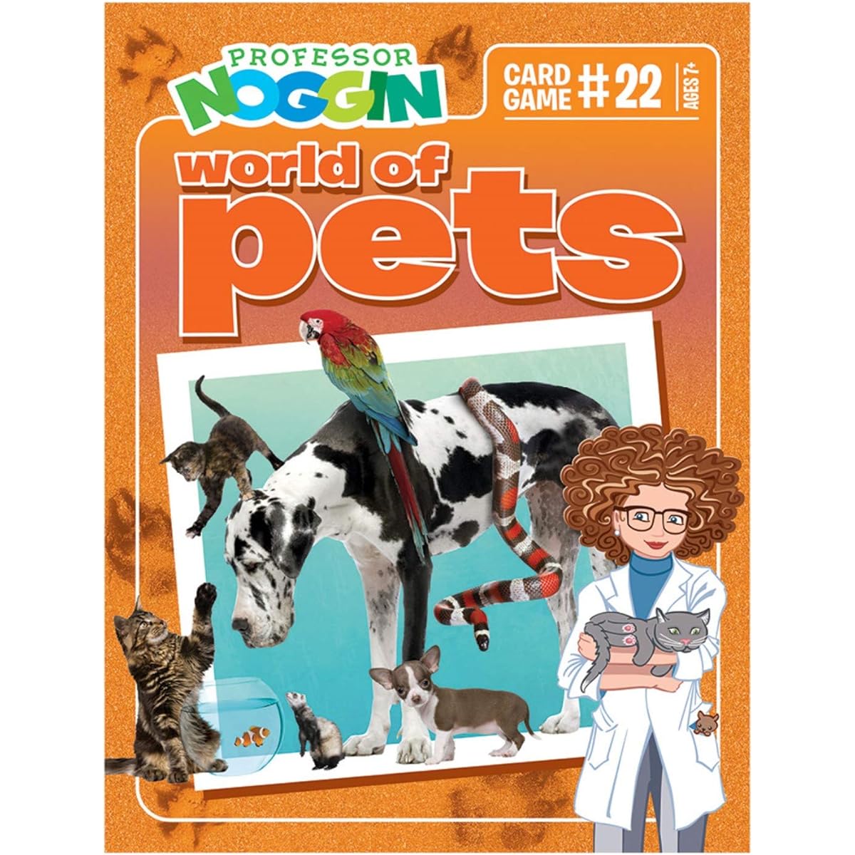 Outset Media Professor Noggin's World of Pets Trivia Card Game - Educational Trivia-Based Card Game for Kids - Trivia True or False Multiple Choice - Ages 7+ - Includes 30 Trivia Cards