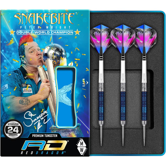 Red Dragon Snake Bite Peter Wright Model Euro 11 Blue Element World Cup SE Barrel Steel 24g
